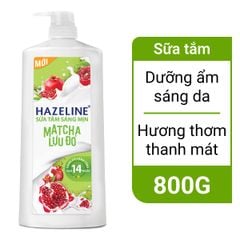 Sữa tắm Hazeline sáng da matcha lựu đỏ 800g