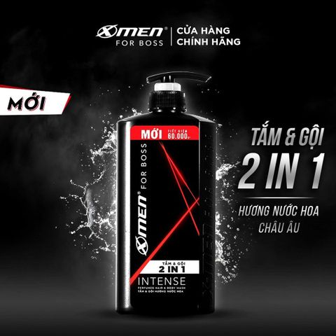 Tắm gội X-men for Boss 2in1 Intense chai 650g