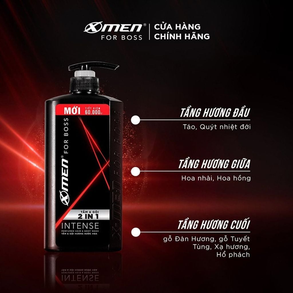 Dầu Gội X-Men For Boss Intense Hương Trầm Nội Lực