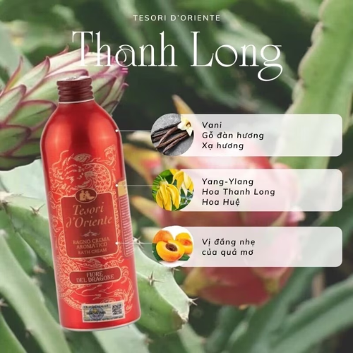 Sữa Tắm Nước Hoa Tesori d'Oriente Thanh Long 500ml, Dưỡng Ẩm Chuyên Sâu
