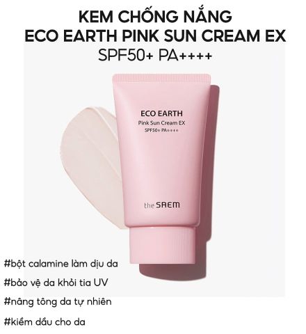[50g] Kem Chống Nắng The Saem Kiềm Dầu, Nâng Tone Cho Da Sáng Hồng Pink Sun Cream EX SPF50+/PA++++