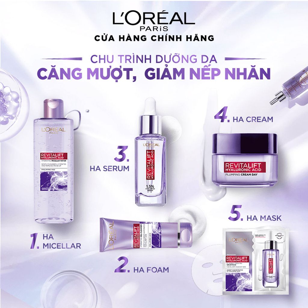 Serum Cấp Ẩm Sáng Da L'Oreal Revitalift Hyaluronic Acid Giảm Nếp Nhăn Da Căng 30ml