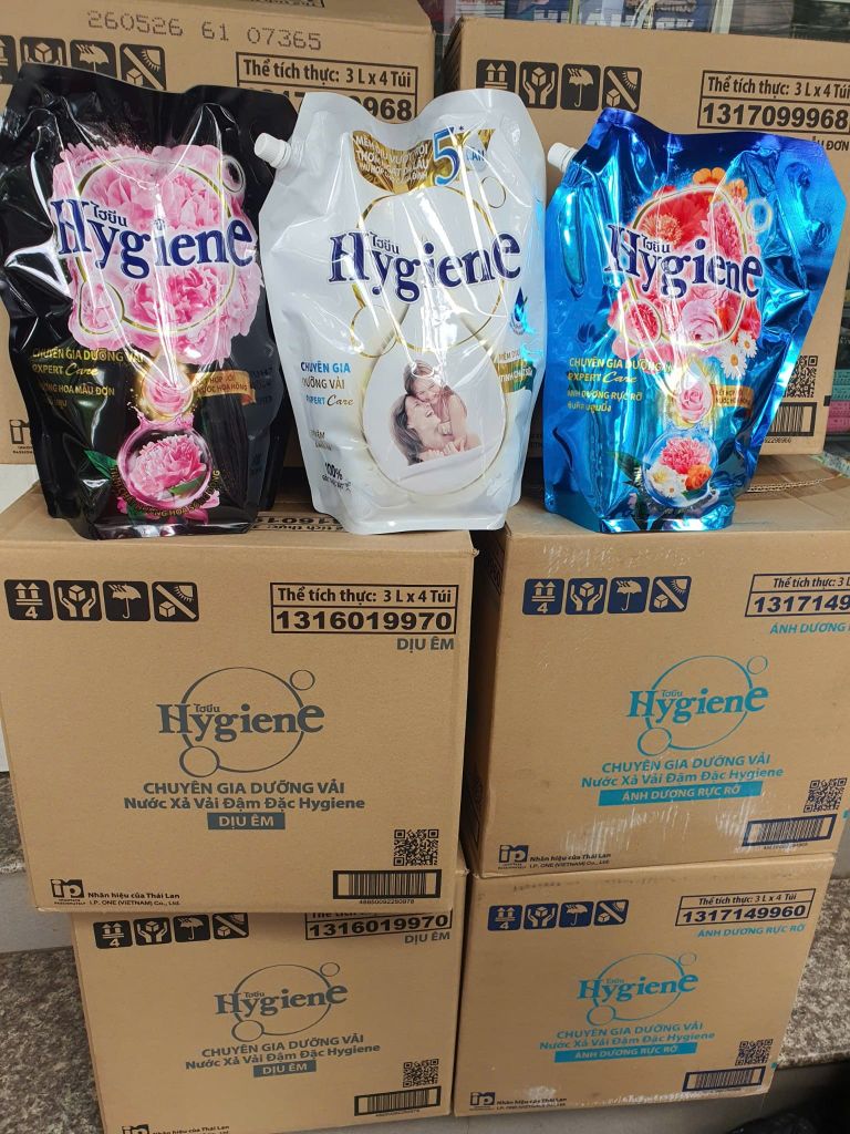Nước Xả Vải Đậm Đặc Hygiene Hương Hoa Mẫu Đơn 3 Lít
