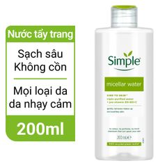 Nước Tẩy Trang Simple Làm Sạch Trang Điểm Vượt Trội (Micellar Cleansing Water)