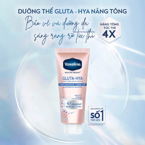 Sữa dưỡng thể Giúp Hỗ Trợ Sáng Da VASELINE Nâng Tông Gấp 4 Lần Gluta-Hya Niacinamide Tone-Up 300Ml