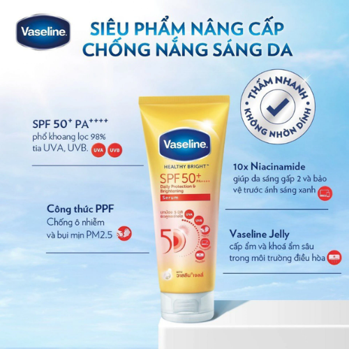 Sữa Dưỡng Thể Vaseline Gluta-Hya Glow Defense UV Serum SPF50+ PA++++ 260ml (mẫu mới)