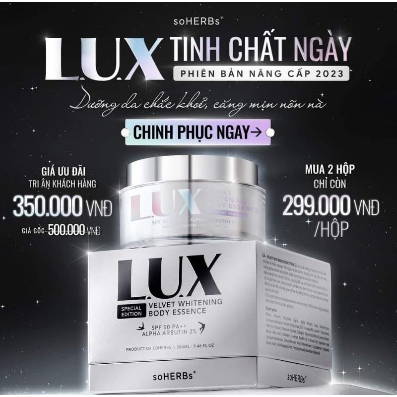 Kem Body Ban Ngày LUX – Dưỡng Trắng Da Từ Tinh Chất Yến Tươi (Hũ 280ml)