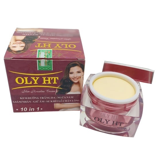 Kem dưỡng trắng da OLY HT 10 in 1 Ngừa nám Giảm nhăn Giữ ẩm Se khít lỗ chân lông 35g (Đỏ)