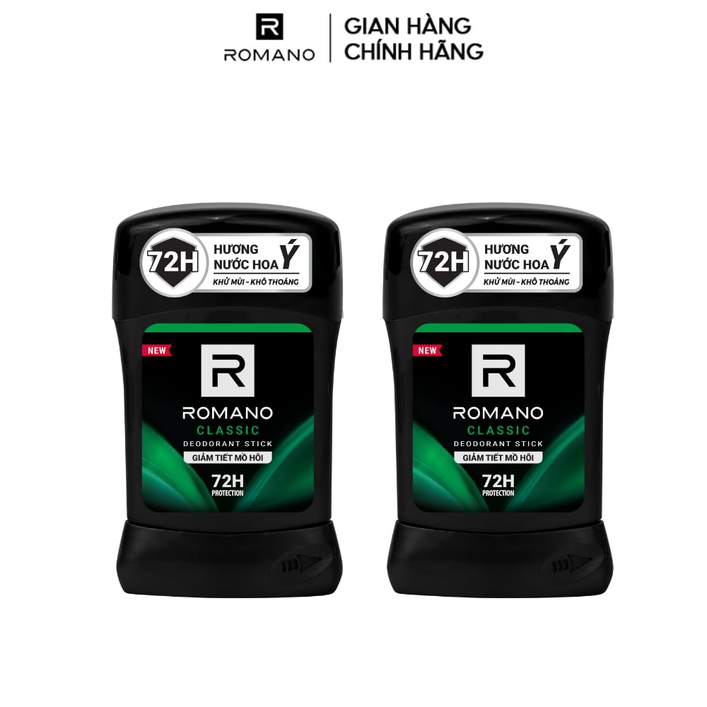 Sáp khử mùi cho nam Romano 50g - Khử mùi 72H, lưu hương Ý dài lâu