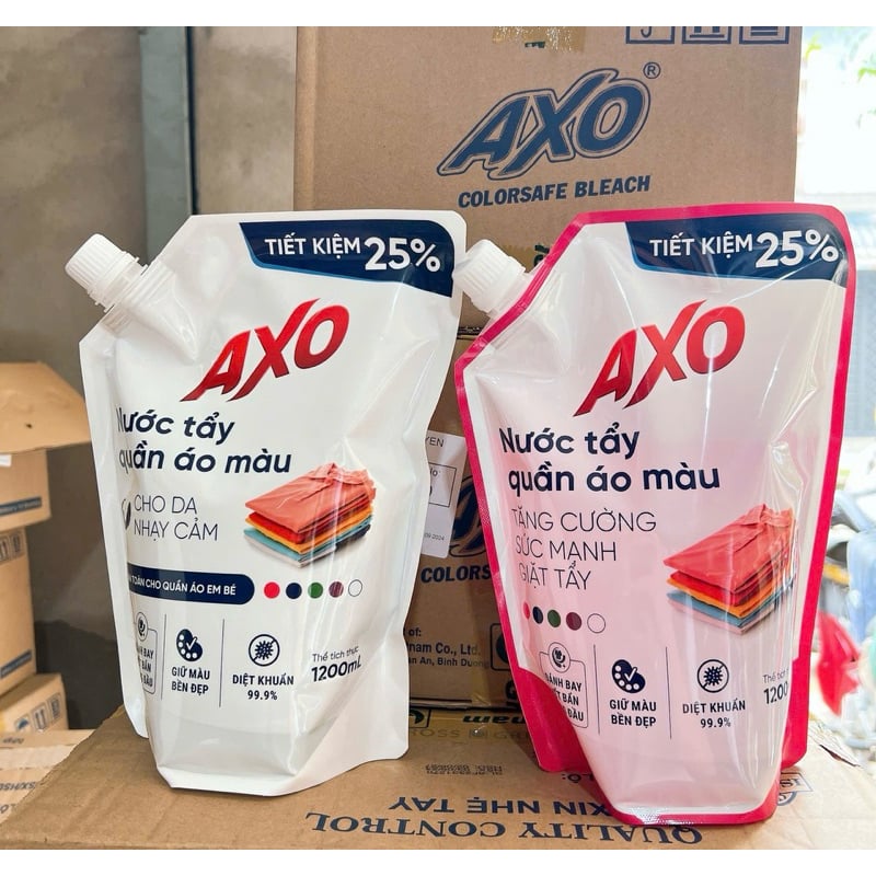 Túi nước tẩy quần áo màu AXO 1.2 lít