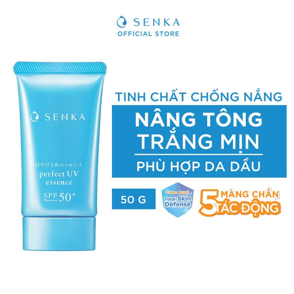 Tinh Chất Chống Nắng Senka Nâng Tông Sáng Mượt Da Dầu 50g