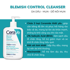 Sữa Rửa Mặt Cerave Cho Da Dầu Mụn Blemish Control Cleanser 473ml