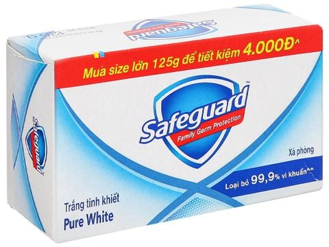 Hộp 1 cục xà bông Safeguard Pure White diệt khuẩn 115g