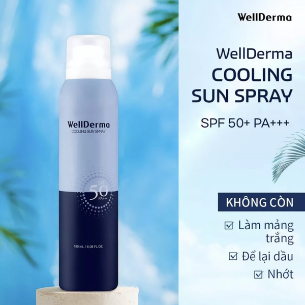 Xịt Chống Nắng Wellderma G Plus Cooling Sun 180ml