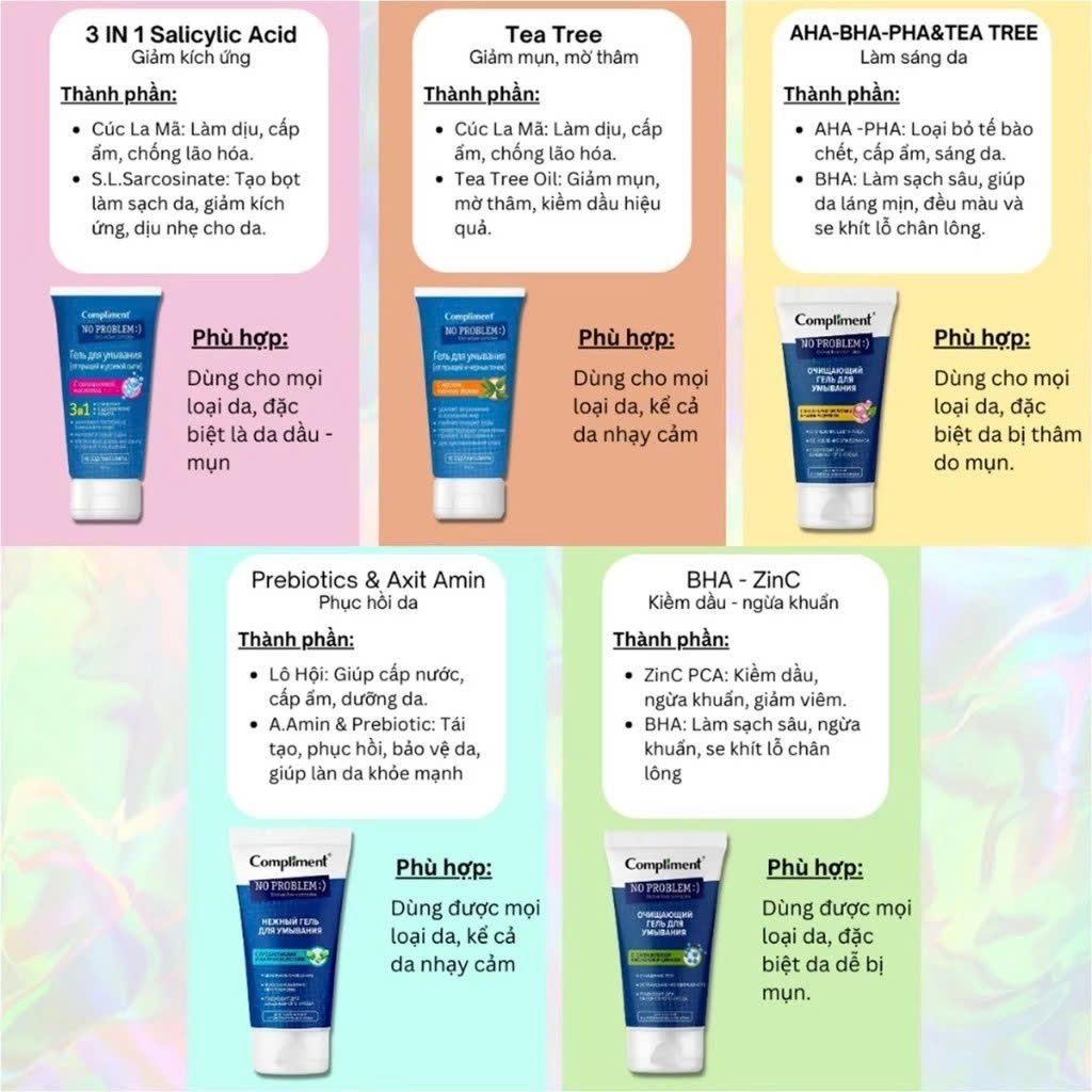 Gel Rửa Mặt Compliment No Problem 200ML