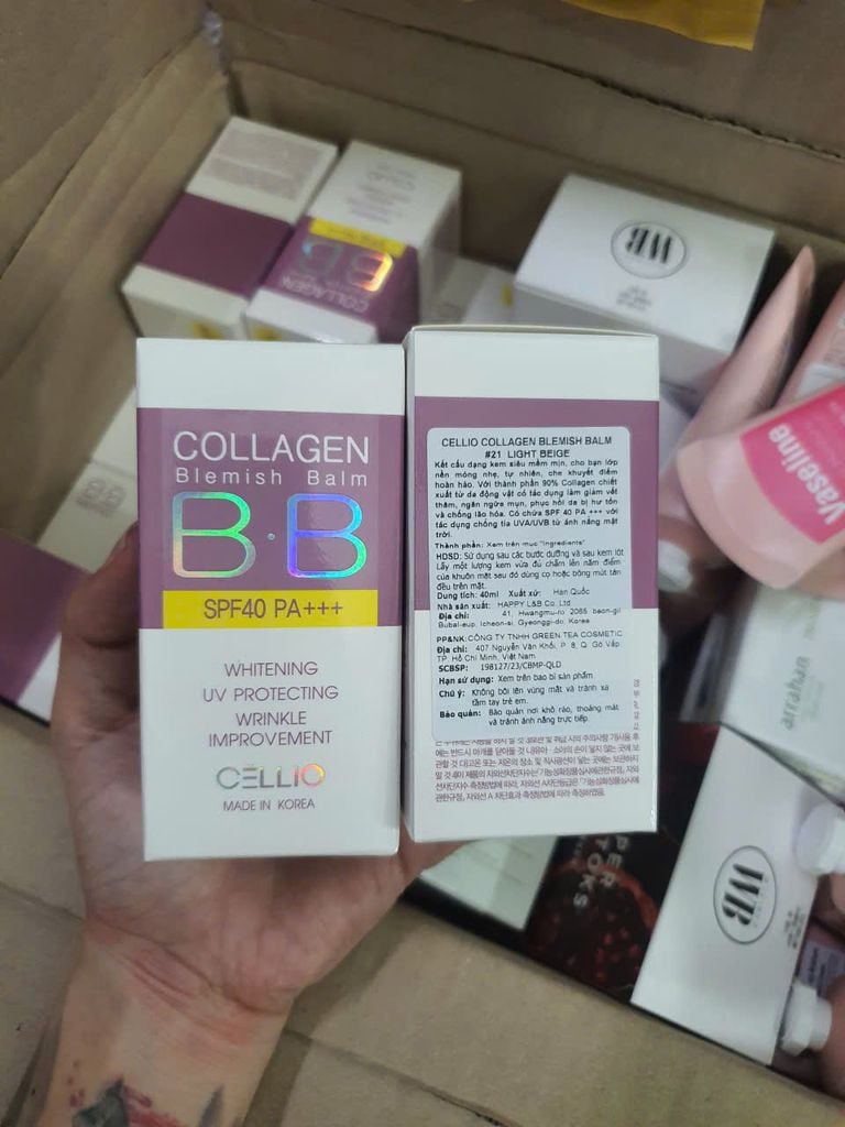 Kem Nền Cellio BB Collagen Blemish Balm SPF40 PA+++