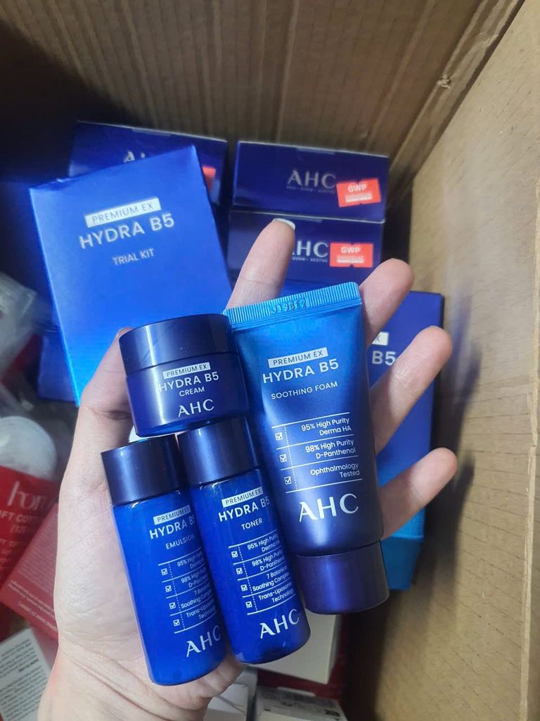 [Mini 4pcs] Bộ Dưỡng Ẩm, Phục Hồi Da Chuyên Sâu AHC Premium Ex Hydra B5