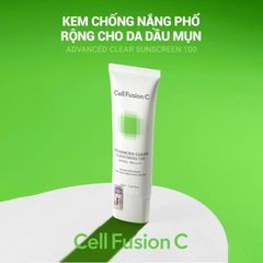 Kem Chống Nắng Phổ Rộng Cho Da Dầu Mụn Cell Fusion C Advanced Clear Sunscreen 100 Spf50+ Pa++++ 35ML