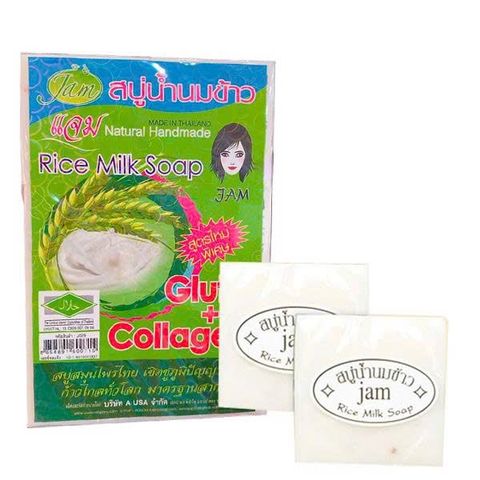 Xà phòng sữa gạo Jam Rice Milk Soap bổ xung Gluta và Collagen