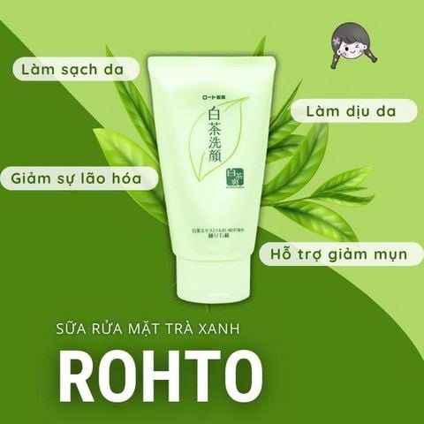 Sữa rửa mặt trà xanh Rohto Shirochasou 120g Nhật Bản