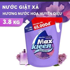 Nước giặt xả 2in1 Maxkleen 3.8kg hương huyền diệu Tặng kèm túi 600ml