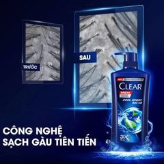 Dầu gội Clear Men Mát Lạnh Bạc Hà 630g [tặng ly giữ nhiệt]
