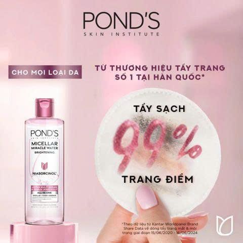 Nước tẩy trang All In One Pond's sạch sâu, dưỡng sáng, thu nhỏ lỗ chân lông 100ml