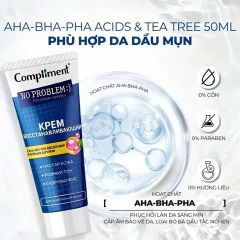 Kem Dưỡng Compliment Phục Hồi Da No Problem AHA-BHA-PHA-Tea Tree Kpem 50ml