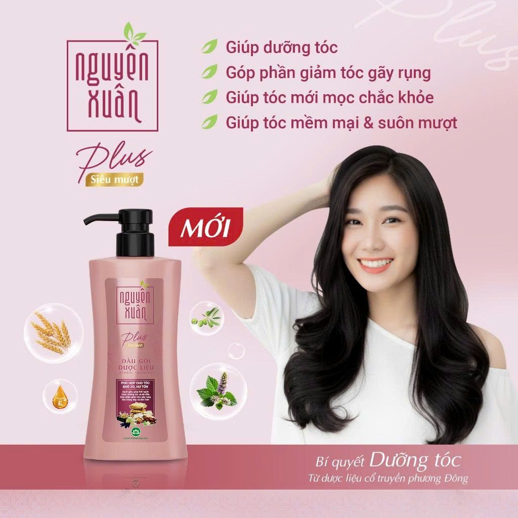 Dầu gội dược liệu Nguyên Xuân Plus siêu mượt 400g