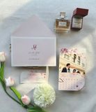  Thiệp Cưới Lịch Hẹn Ngọt Ngào - Dấu Ấn Hồng Pastel 