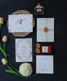  Thiệp Cưới Lời Thề Tối Giản - Pure Red Monogram 