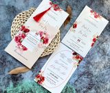  Thiệp Cưới Mẫu Đơn Đỏ - Vẻ Đẹp Á Đông Quyến Rũ 
