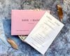 Bộ thiệp cưới Save the Date màu hồng pastel bìa cứng sang trọng, thiệp mời cưới giấy cao cấp tại thiep.vn
