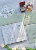  Thiệp Cưới Sage Green Tối Giản - Nét Thanh Lịch 