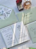  Thiệp Cưới Sage Green Tối Giản - Nét Thanh Lịch 