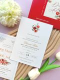  Thiệp Cưới "Hồng Đỏ Kiêu Sa" - Sắc Đỏ Nồng Cháy & Thiết Kế Hình Vòm 