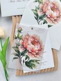  Thiệp Cưới "Mẫu Đơn Tình Nồng" - Giấy Vellum Mờ & Nghệ Thuật Hoa Cỏ 