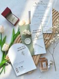  Thiệp Cưới "Vòm Cung Hạnh Phúc" - Sắc xanh Sage & Dấu Sáp Tinh Khôi 