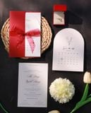  Thiệp Cưới Calendar Red - Dấu Ấn Ngày Chung Đôi 