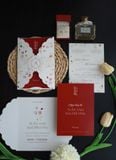  Thiệp Cưới "Tình Yêu Nở Hoa" - Sắc Đỏ Tulip & Thanh Lịch 