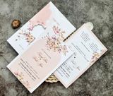  Thiệp Cưới 'Hương Tình Yêu' - Sắc Hồng Pastel & Hoa Lá Mềm Mại 