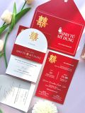  Thiệp Cưới "Hỷ Sự Thành Đôi" - Sắc Đỏ May Mắn & Bố Cục Hiện Đại 