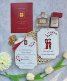  Thiệp Cưới Chibi Hạnh Phúc - Sắc Đỏ Tươi Vui 