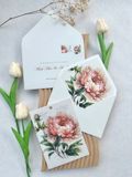  Thiệp Cưới "Mẫu Đơn Tình Nồng" - Giấy Vellum Mờ & Nghệ Thuật Hoa Cỏ 