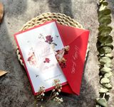  Thiệp Cưới Khoảnh Khắc Vĩnh Cửu - In Ảnh & Hoa Hồng Đỏ Rực Rỡ 