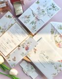  Thiệp Cưới "Hương Hoa Thanh Khiết" - Tối Giản Sang Trọng & Giấy Ánh Kim 