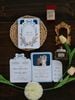 Bộ thiệp cưới giấy màu xanh pastel họa tiết hoa watercolor cao cấp kèm phong bì, thiệp mời và timeline cưới
