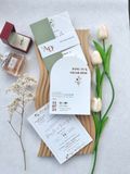  Thiệp Cưới "Vòm Cung Hạnh Phúc" - Sắc xanh Sage & Dấu Sáp Tinh Khôi 