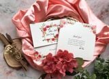  Thiệp Cưới "Hồng Hoa Viên Mãn" - Sắc Đỏ Rực Rỡ & Hoa Cỏ Truyền Thống 