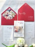  Thiệp Cưới "Mẫu Đơn Khai Hoa" - Sắc Đỏ Truyền Thống & Dấu Sáp Hoàng Gia 